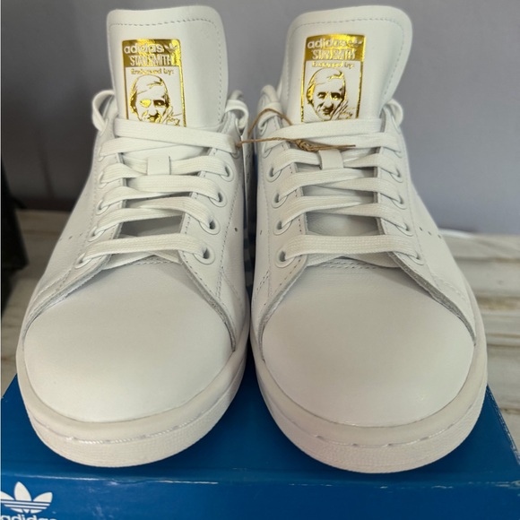 NWT Adidas Stan Smith White with Gold Heel Sneakers Size 6.5 - Picture 4 of 16
